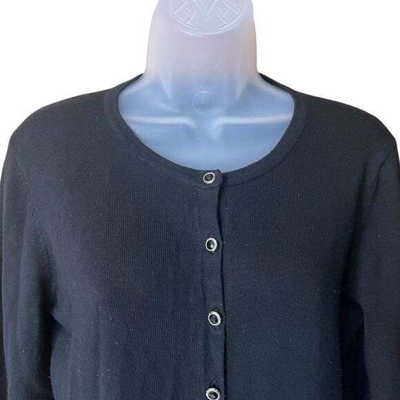 Select + Trend Black Cardigan Sz M Faceted Buttons Twee Dark Academia Classic - Picture 3 of 8